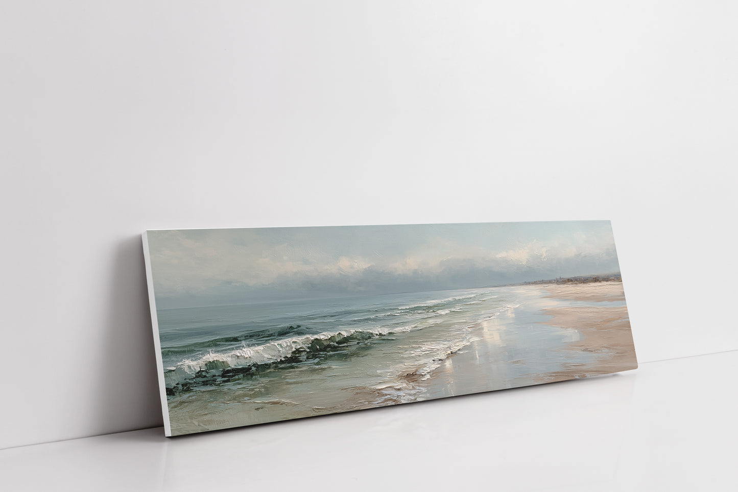 Soft Ocean Waves on a Serene Misty Shore