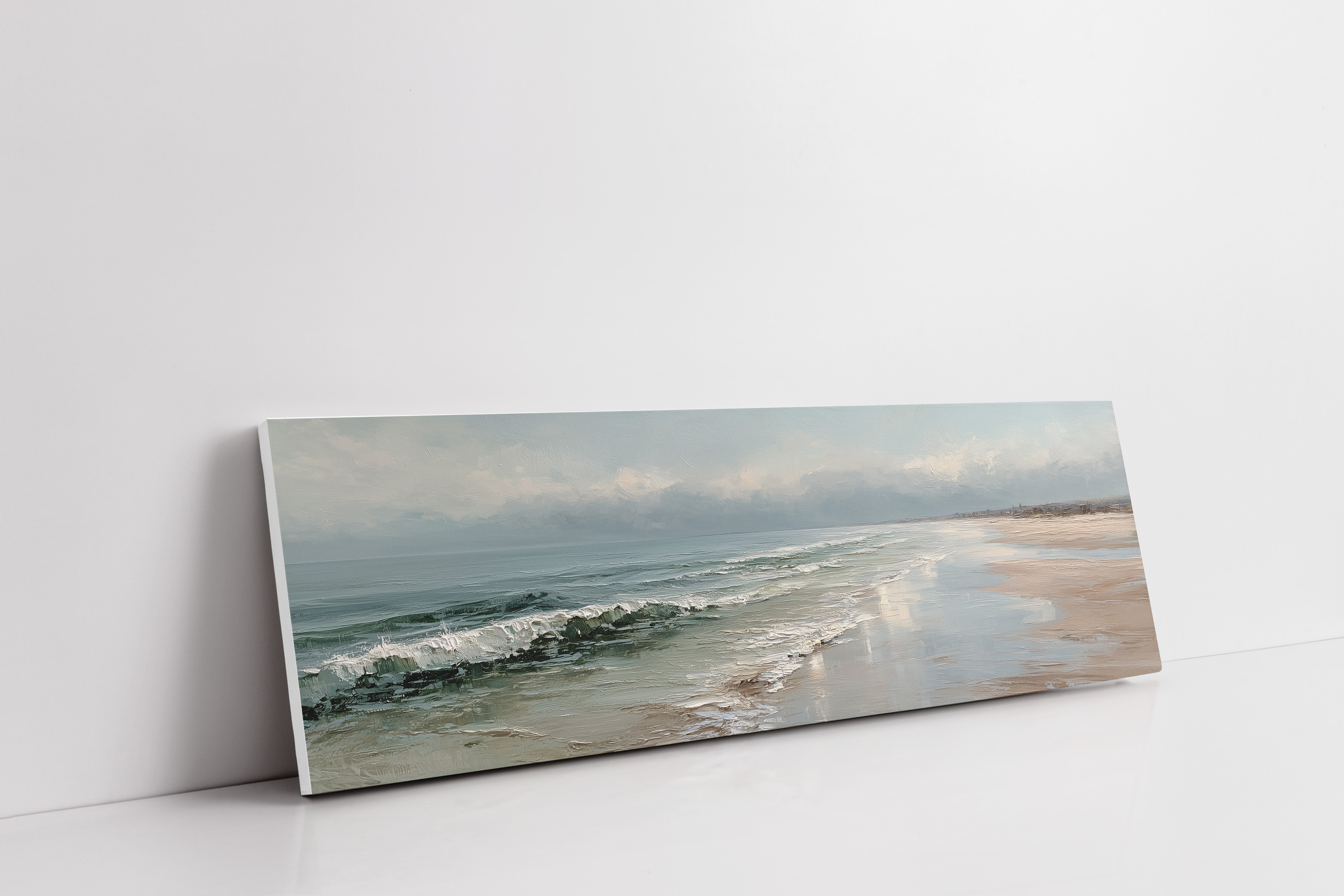 Soft Ocean Waves on a Serene Misty Shore