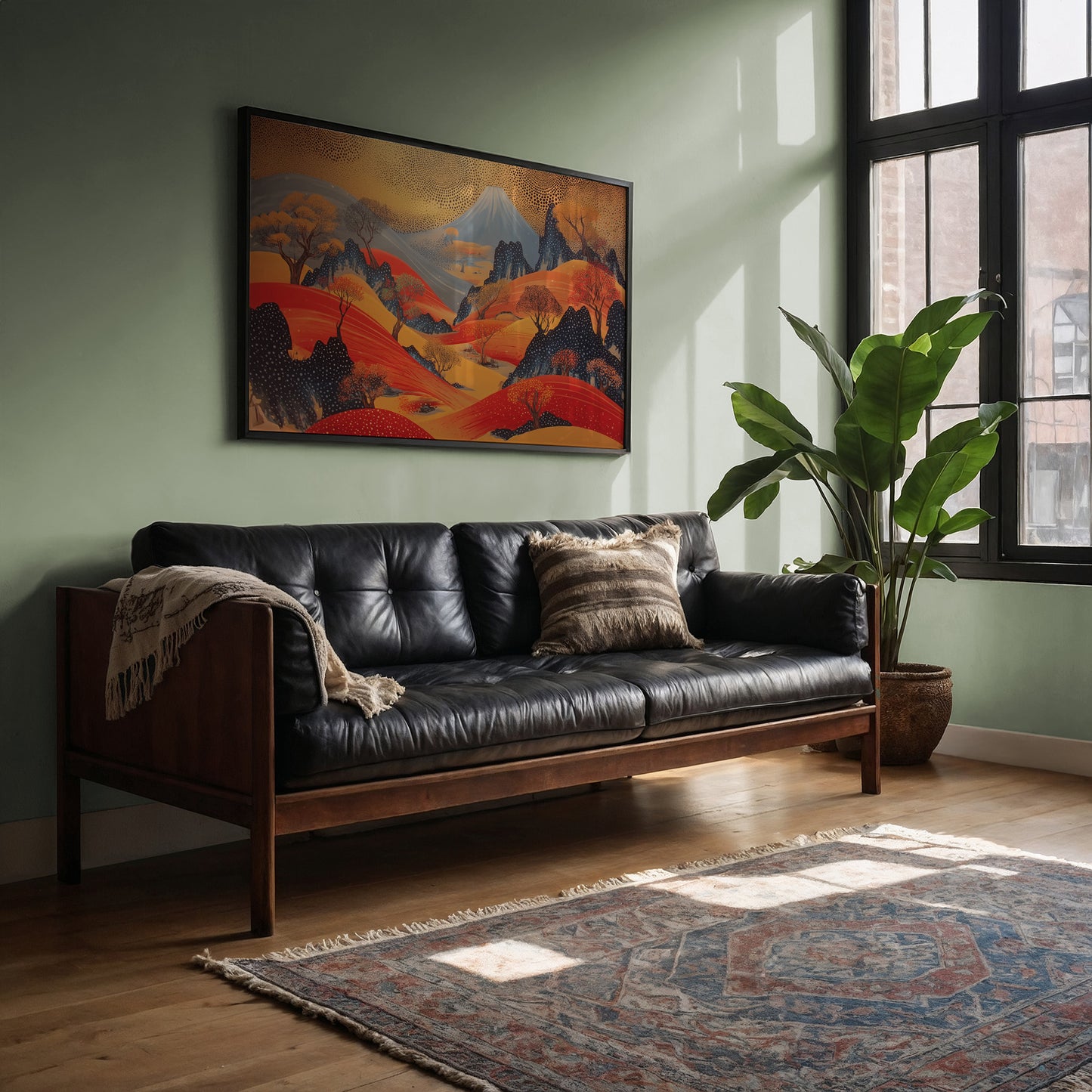 Mountain Dreams In Crimson Flow