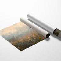 Serene Black Lab in Wildflowers – Rustic Dog Art Print