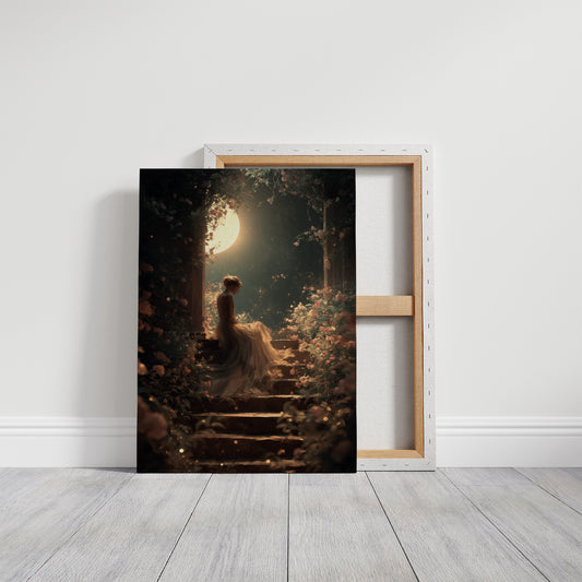 Moonlit Garden Beckons Solitude