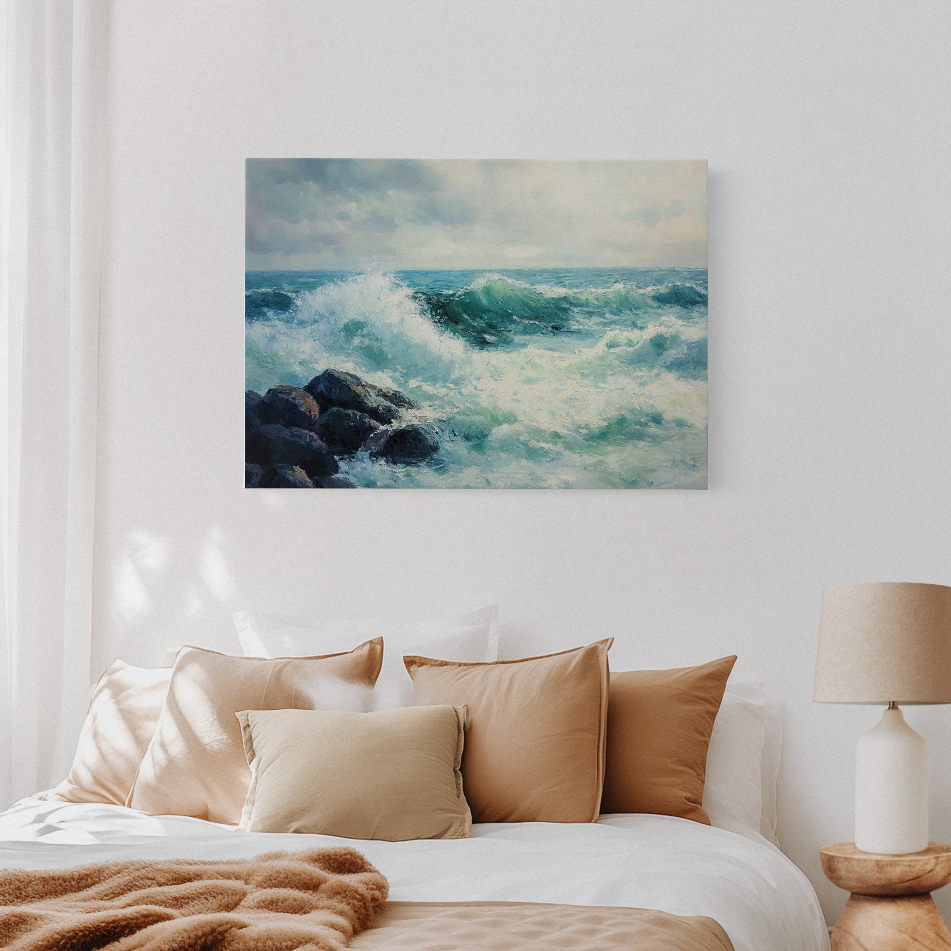 Ocean Swells Dance Against Stone