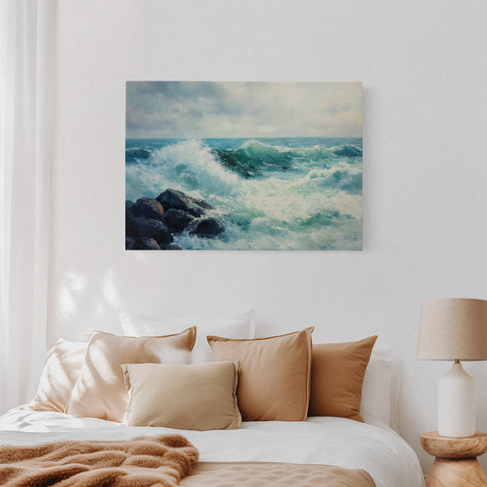 Ocean Swells Dance Against Stone