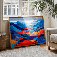 Mountain Dreams In Patchwork Blue