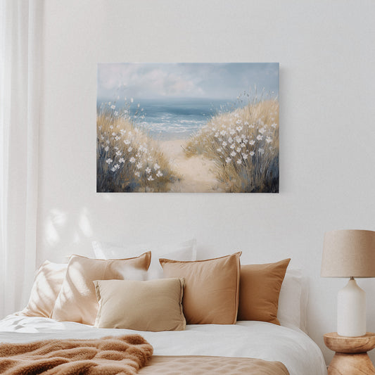 Coastal Daisies Dance Above Summer Waves