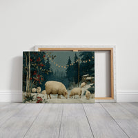 Sheep Under Winter Lights