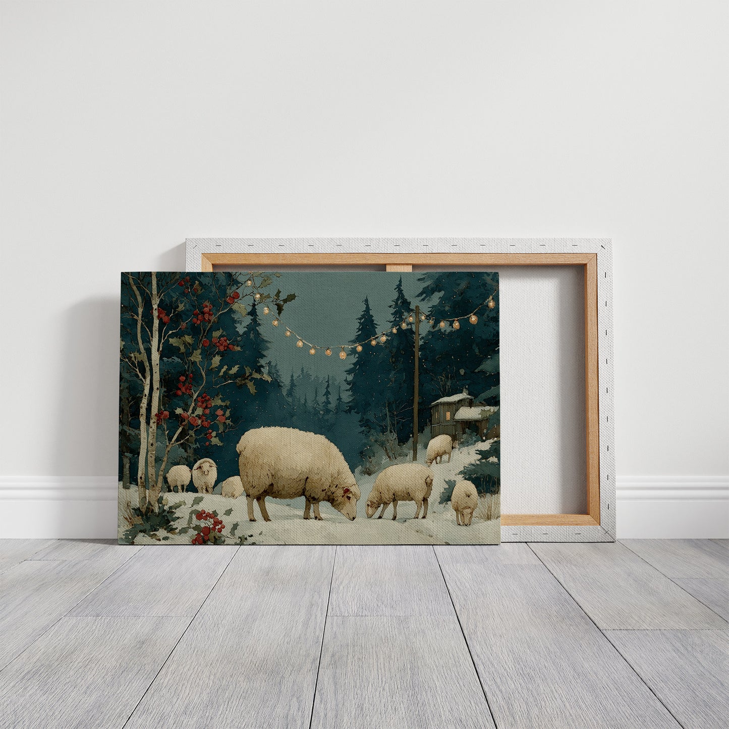 Sheep Under Winter Lights