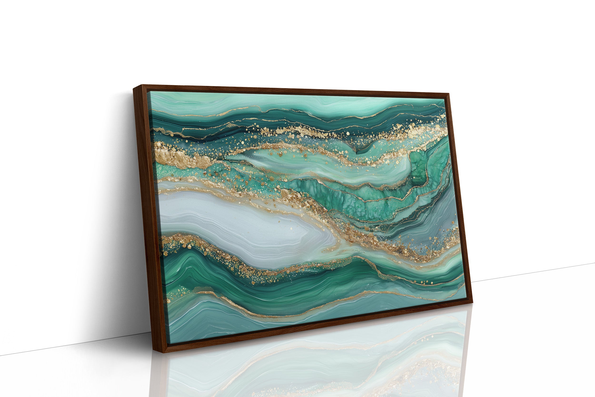 Emerald Tides in Gold