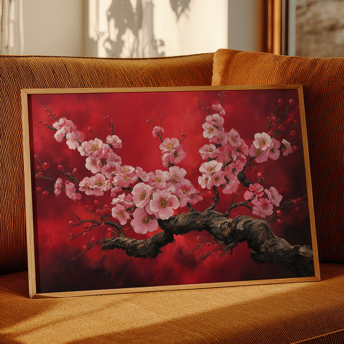 Cherry Blossoms Paint Crimson Dreams