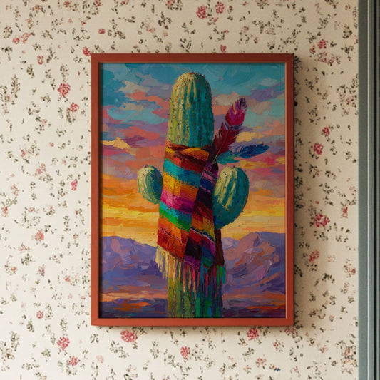 Saguaro Wears Rainbow Desert Dreams