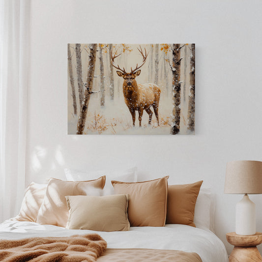 Noble Stag Among Winter Birches