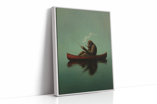 Fishing Ape in a Red Canoe