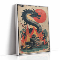 Dragon Rising Over Crimson Sun