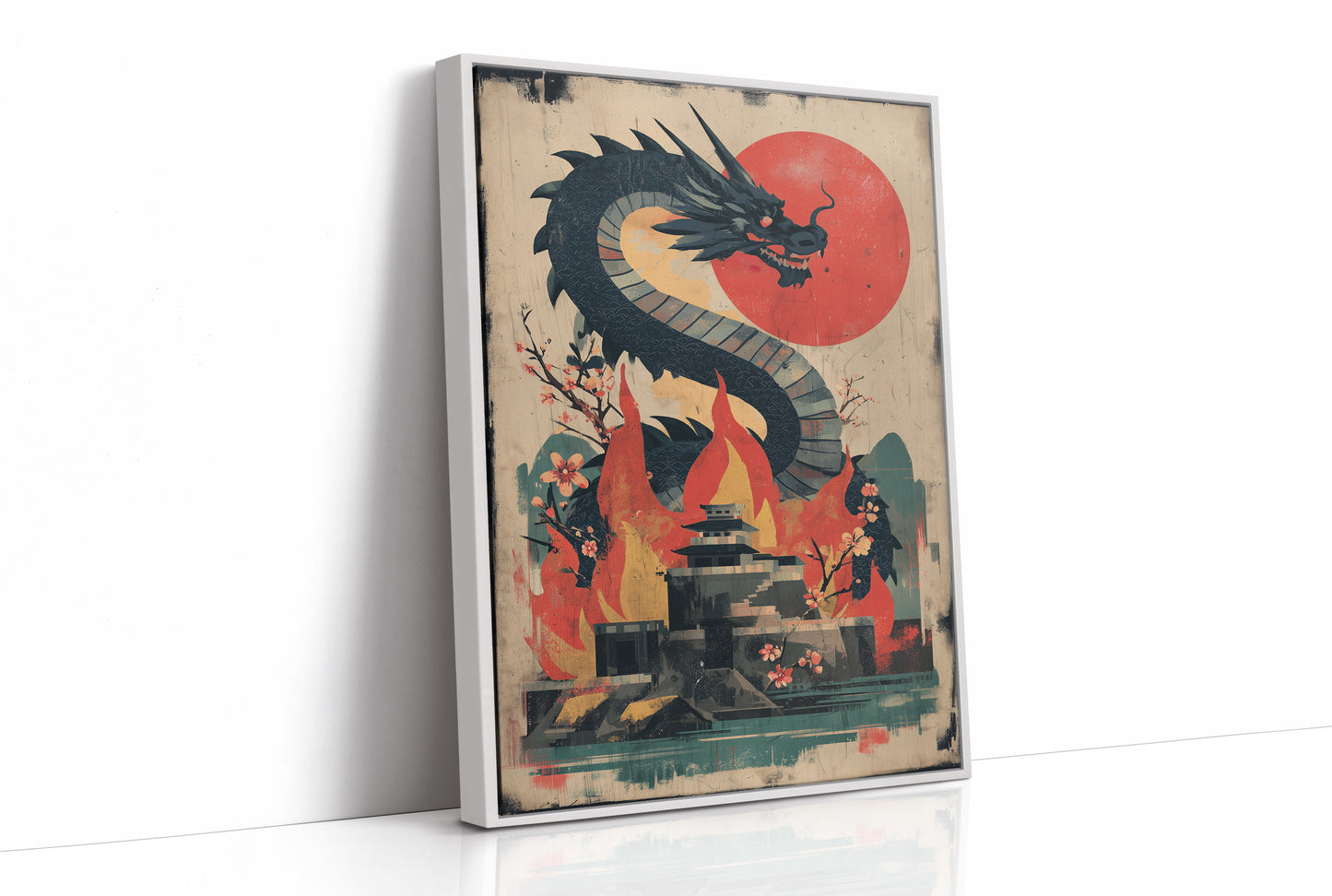 Dragon Rising Over Crimson Sun