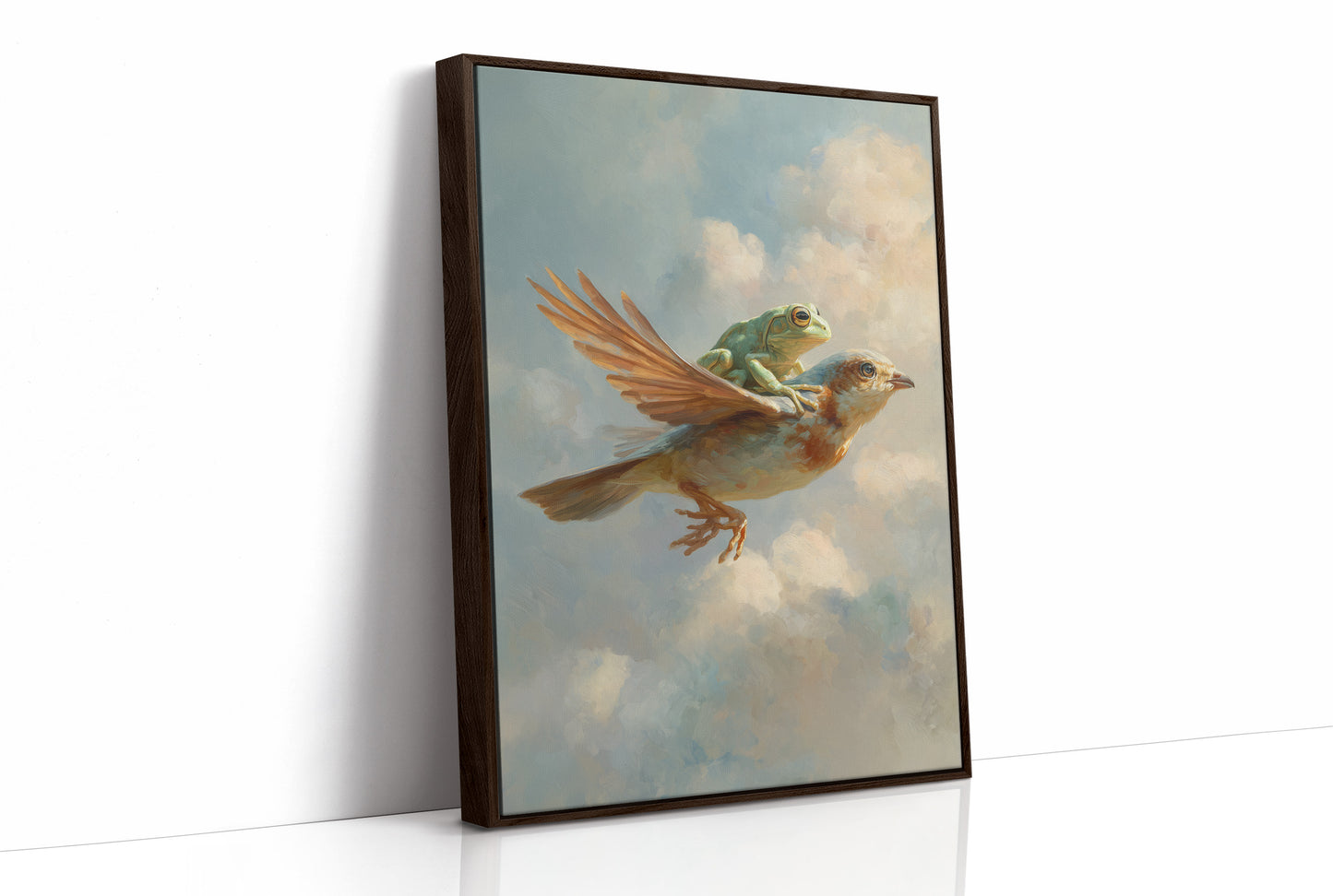 Unlikely Companions Soar Through Cloudy Skies