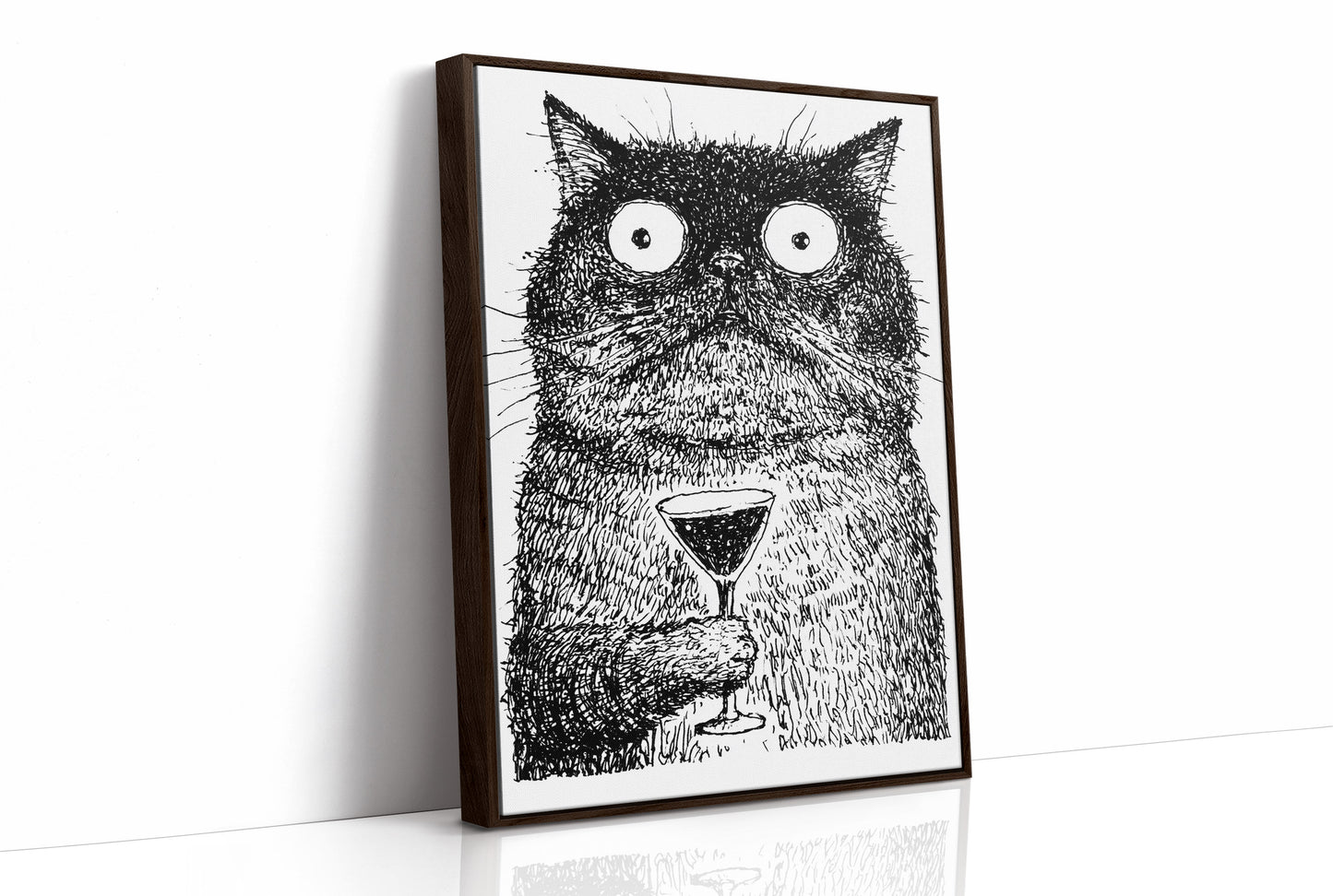 Feral Cat Holding Martini