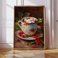 Sipping Warmth Among Winter Berries