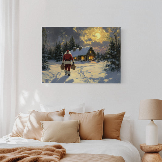 Moonlit Journey To Cabin Warmth