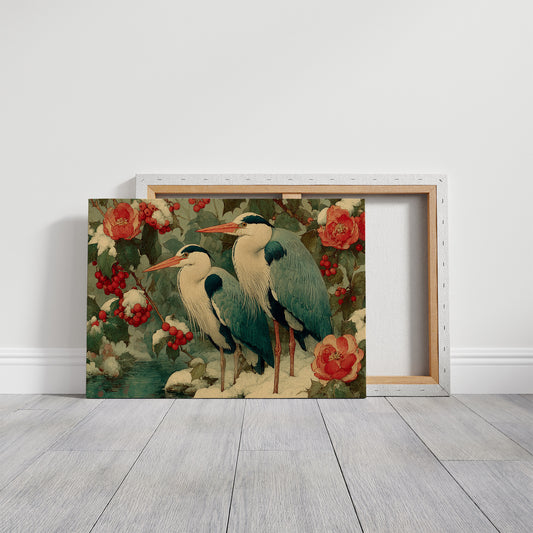 Herons Among the Camellias