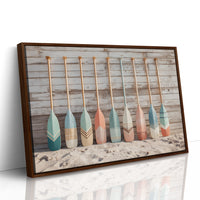 Painted Oars Await Summer Tides