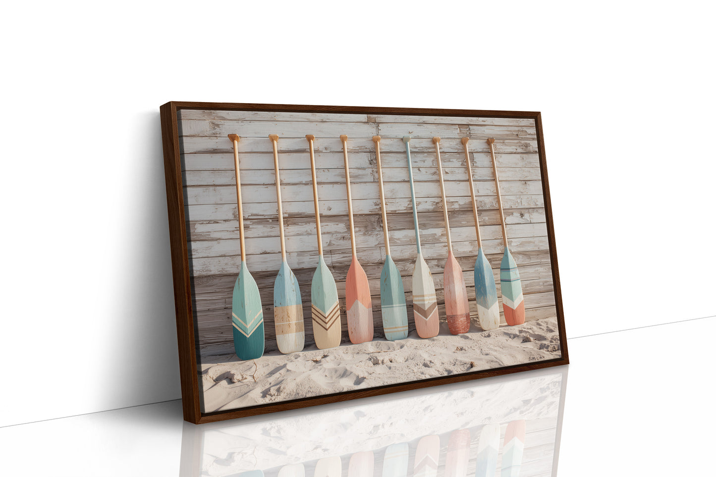 Painted Oars Await Summer Tides