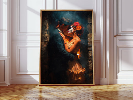 Embrace Beneath the Moonlit Veil