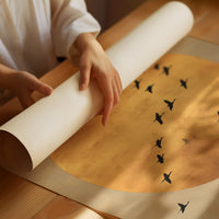 Birds Cross The Golden Moon Rise