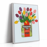 Tulips in a Yorkshire Tea Tin