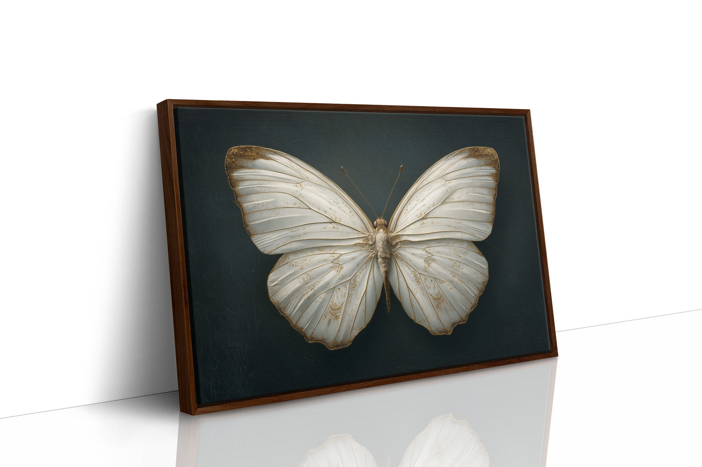 Ivory Wings Against Midnight Blue