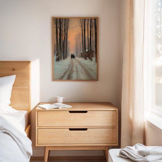 Carriage Through a Winter Glow