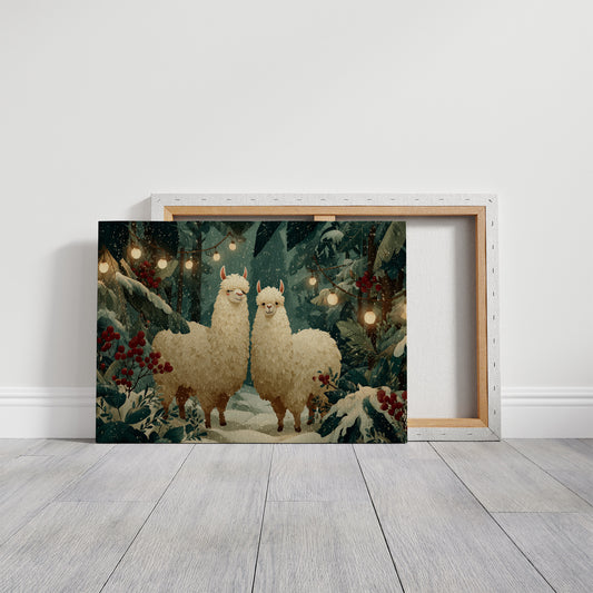 Alpacas in the Winter Garden