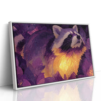 Raccoon Lit by Firelight