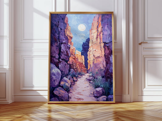 Moonrise Trail Through Painted Canyons
