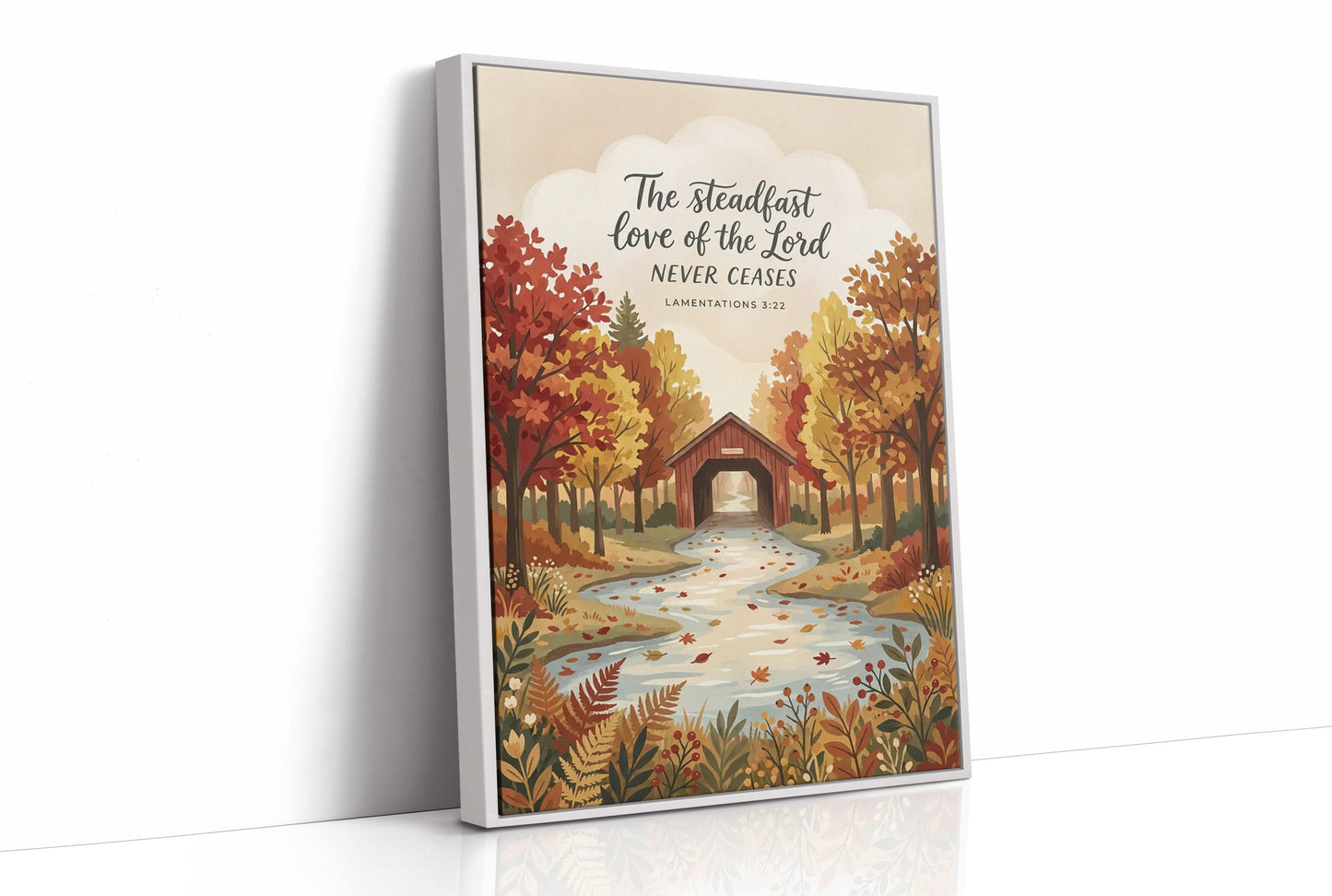 The Steadfast Love of the Lord: Covered Bridge Autumn Stream