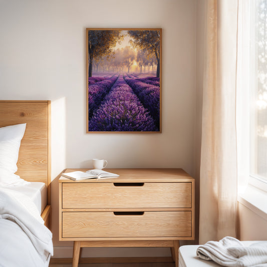 Lavender Fields in Golden Light
