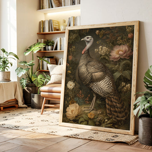 Wild Turkey Among Night Blooms