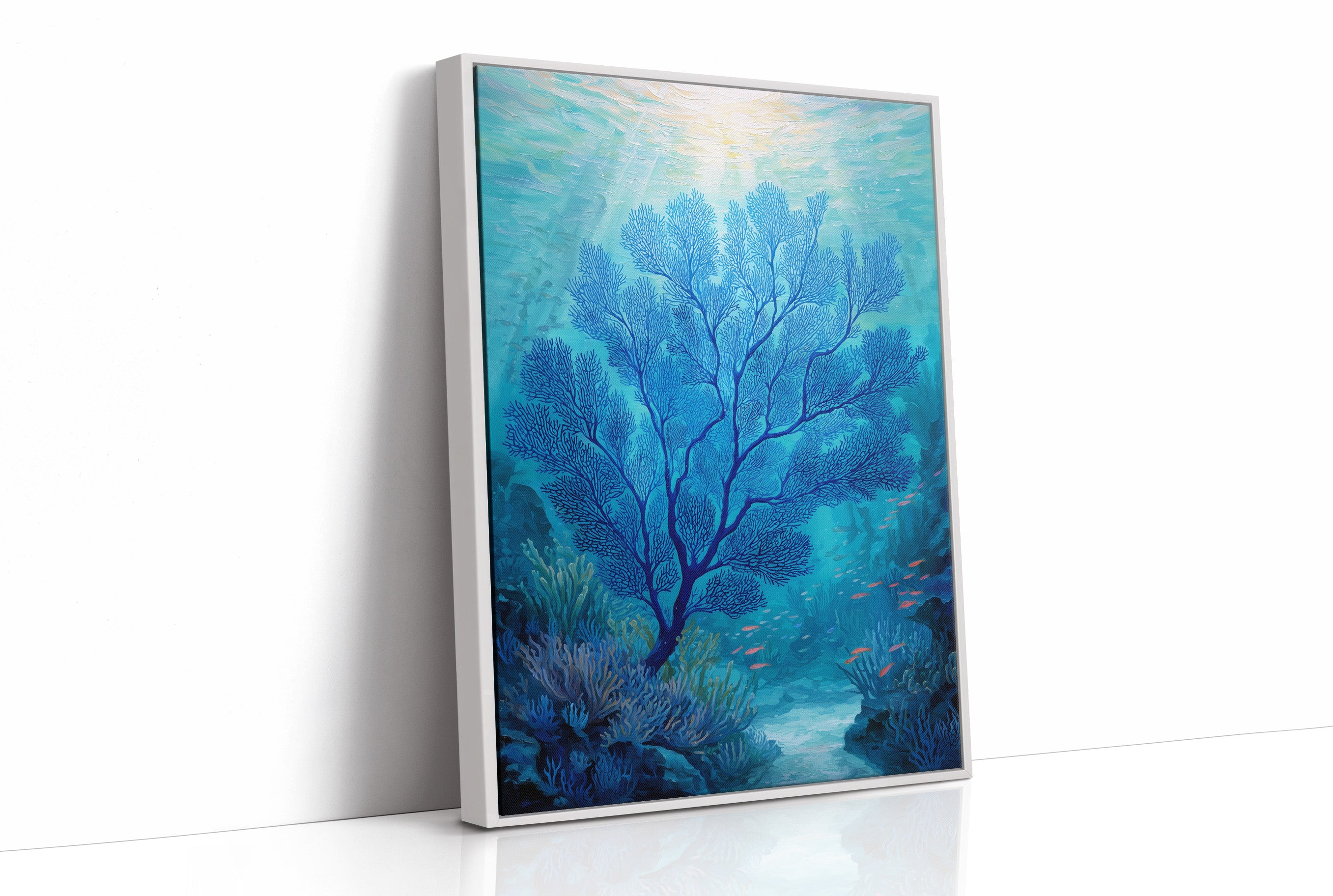 Cobalt Branches In Aqua Depths
