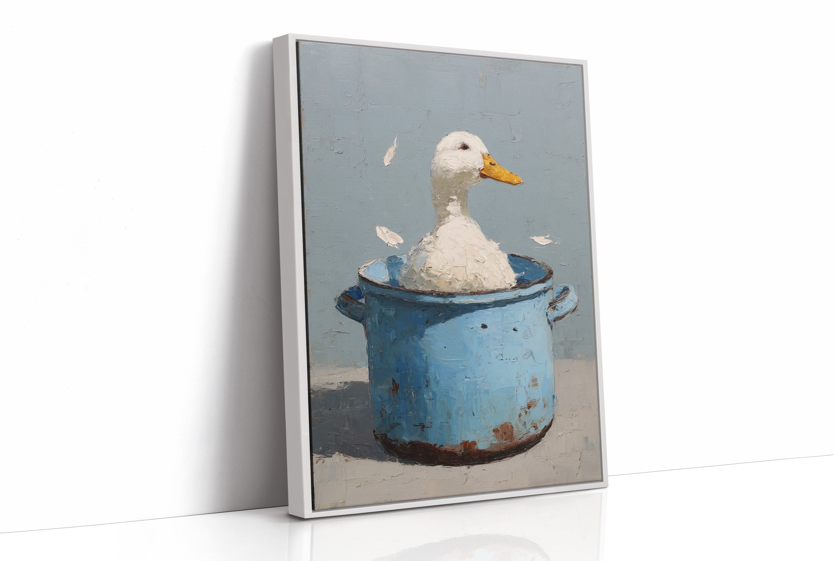Bath Time In A Blue Pot