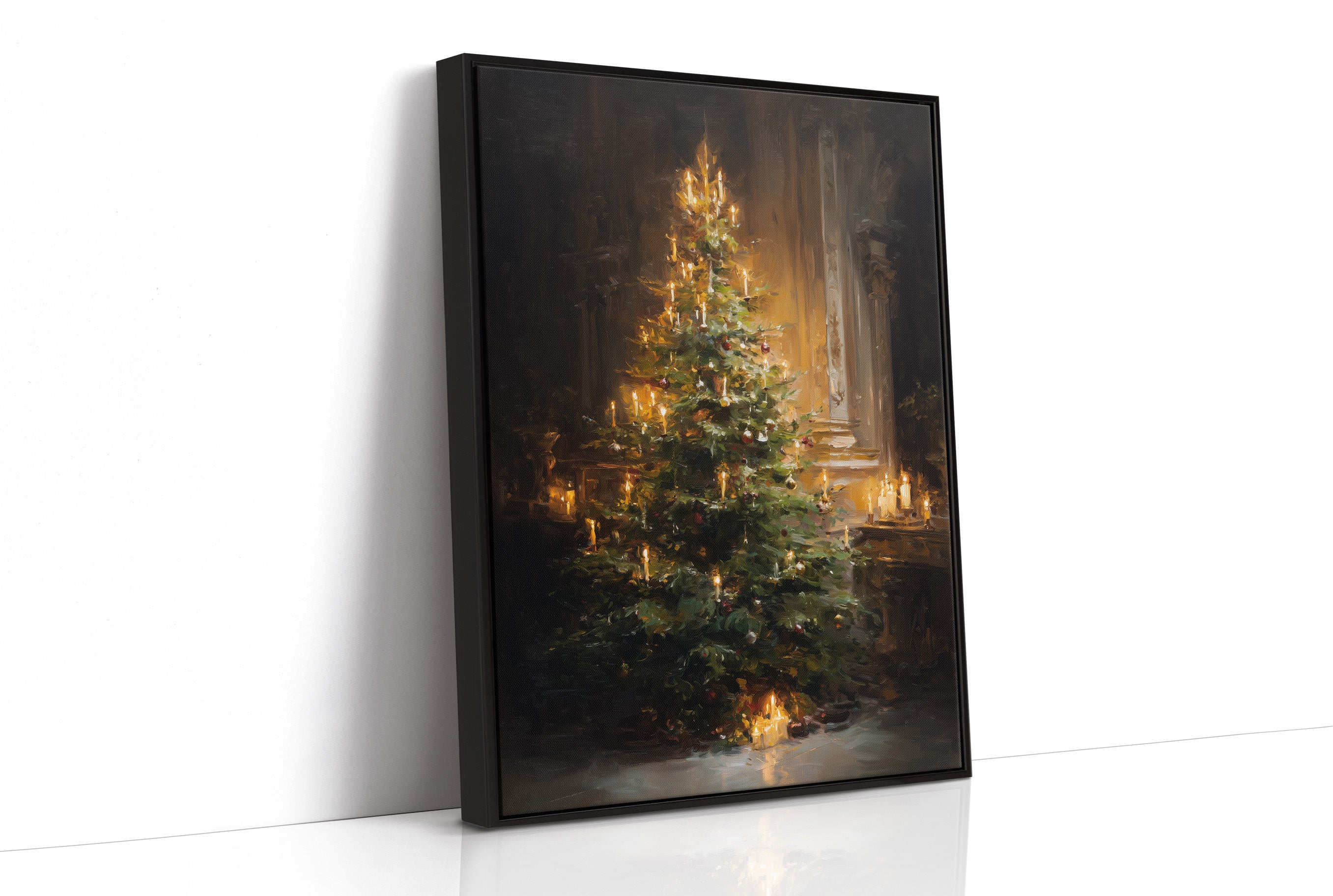 Candlelit Evergreen in Gilded Shadows