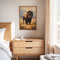 Majestic Bison in Golden Grasslands