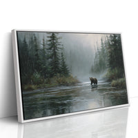 Misty River Meets Ancient Wanderer