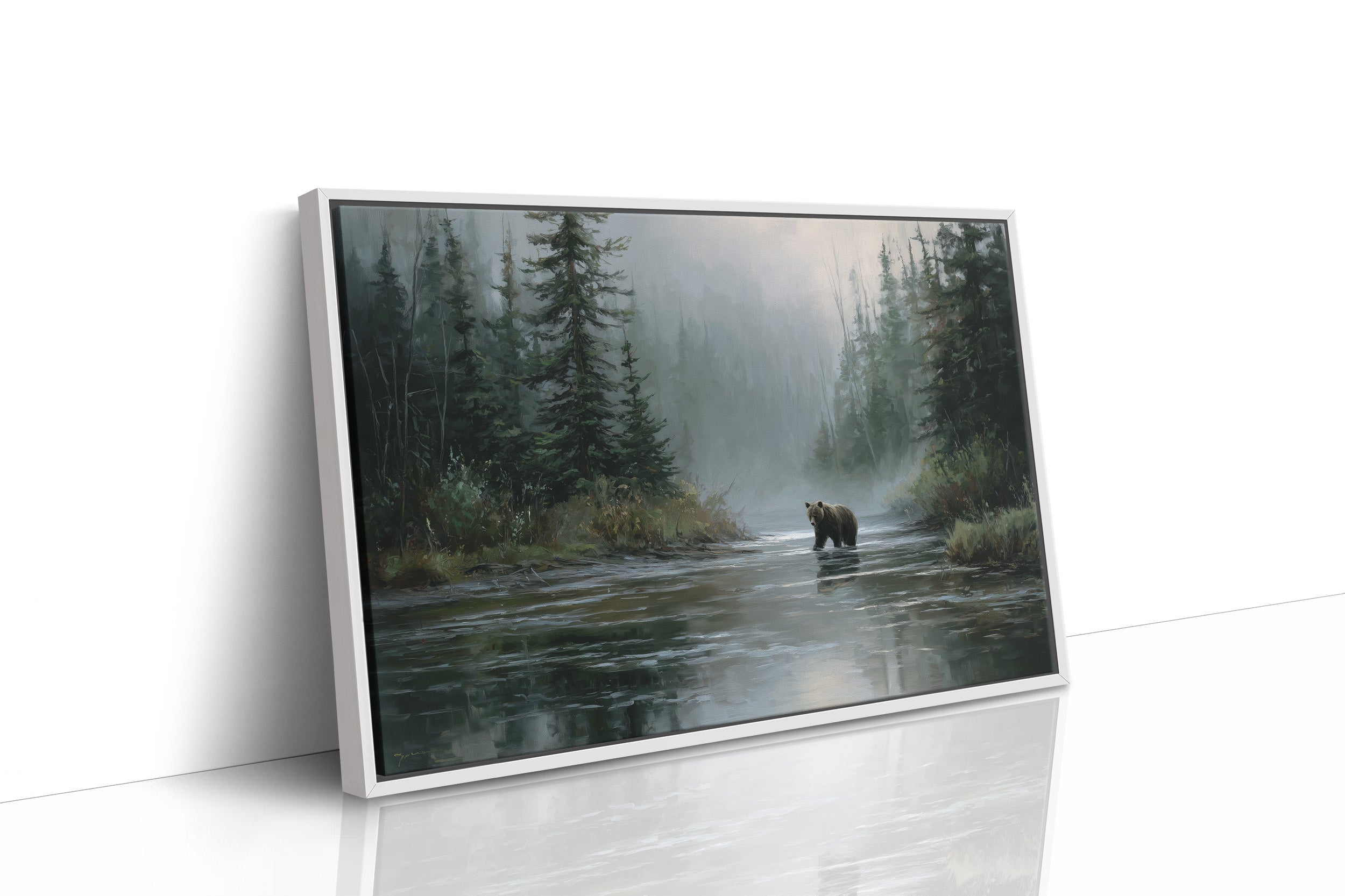 Misty River Meets Ancient Wanderer