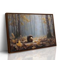Giant Acorn Rests Among Birch Trees