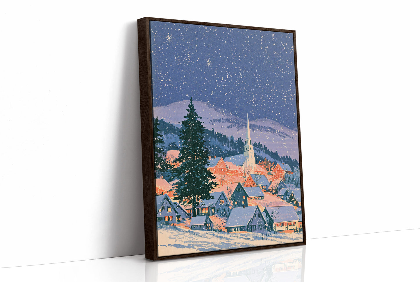 Starlit Village Below