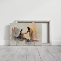 Hands Connect In Amber Light