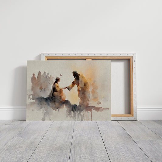 Hands Connect In Amber Light