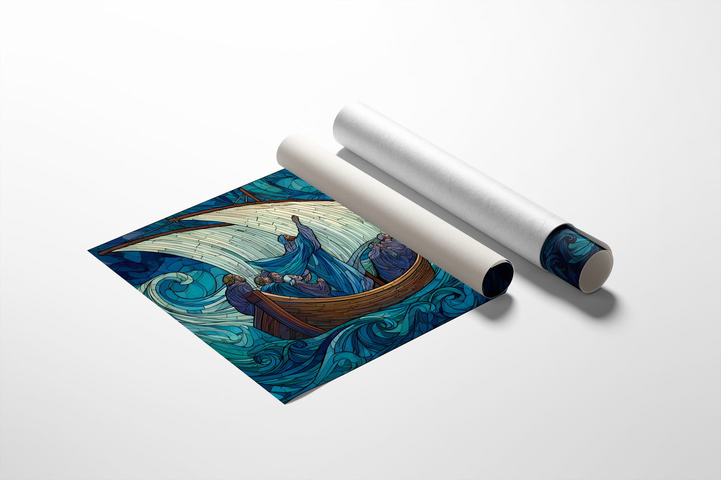 Stained Glass Voyage Through Tempest Seas