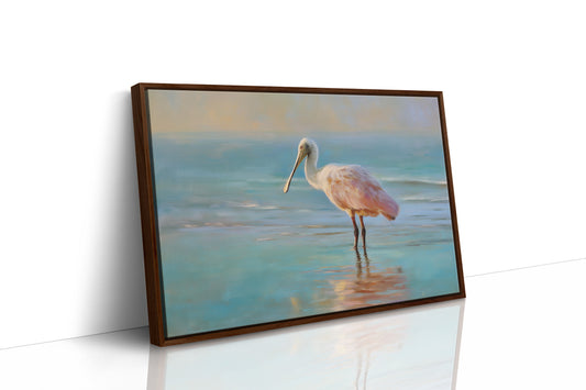 Spoonbill Wades Through Turquoise Stillness