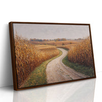 Harvest Path Winds Through Golden Fields