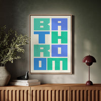 Geometric Letters Dance In Mint Blue